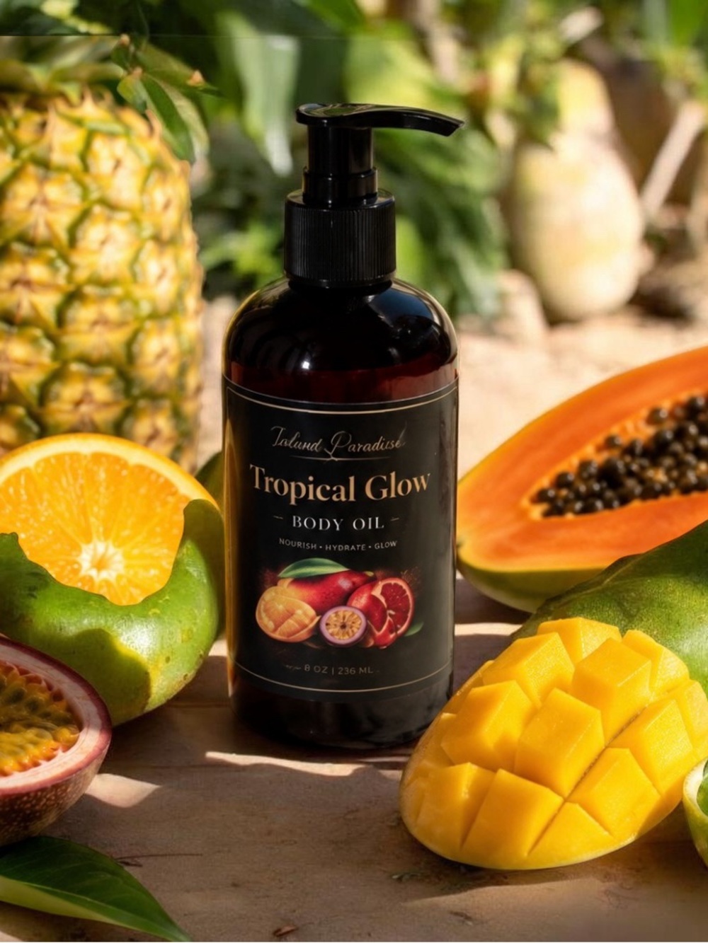 Tropical Glow Body Oil — Brown Bottle